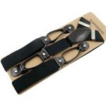 Adjustable Heavy Duty Black Suspenders for Men