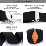 Men's Adjustable X-Back Suspenders with 4 Clips - Navy Blue