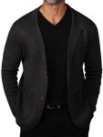 Men's Lightweight Black Knit Blazer with Pockets