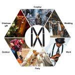 Men's Adjustable X-Back Suspenders with 4 Clips - Navy Blue