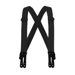 Black Elastic Button-End Work Suspenders for Men