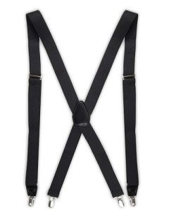 Dockers Men's Black Solid Suspenders, One Size
