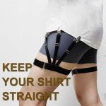 Men's Adjustable Shirt Stays with Clips - Black