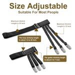 Men's Adjustable Shirt Stays with Clips - Black