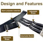 Men's Adjustable Shirt Stays with Clips - Black