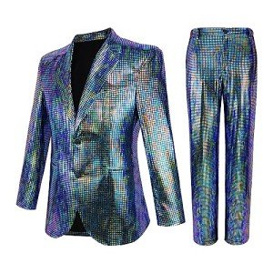 Men's Metallic Sequin Blazer and Pant Set