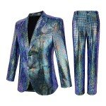Men's Metallic Sequin Blazer and Pant Set
