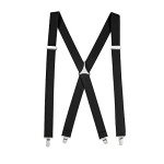Men’s Black X-Back Adjustable Suspenders - 46
