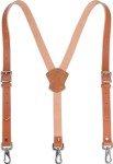 Brown Leather Heavy-Duty Men's Suspenders