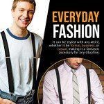 Men’s Black X-Back Adjustable Suspenders - 46