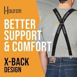 Men’s Black X-Back Adjustable Suspenders - 46