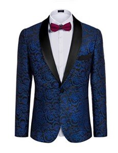 COOFANDY Men's Floral Slim Fit Tuxedo Jacket