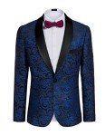 COOFANDY Men's Floral Slim Fit Tuxedo Jacket