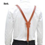 Brown Leather Heavy-Duty Men's Suspenders