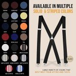 Men’s Black X-Back Adjustable Suspenders - 46