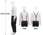Brown Leather Heavy-Duty Men's Suspenders