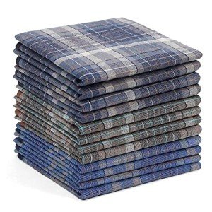 12-Pack Cotton Handkerchiefs for Men - Classic Styles