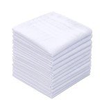 Men's Cotton White Handkerchiefs Set of 12