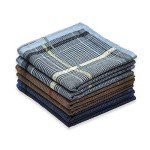 Classic Stripe Cotton Handkerchiefs for Men - 6 Pack