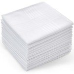 13 Pack Cotton Handkerchiefs for Men - White Pocket Squares