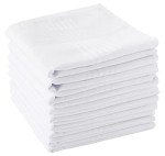 Soft Cotton White Men's Handkerchiefs - 12 Pack