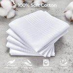 13 Pack Cotton Handkerchiefs for Men - White Pocket Squares