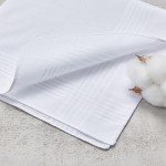 13 Pack Cotton Handkerchiefs for Men - White Pocket Squares