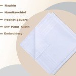 Men's Cotton White Handkerchiefs Set of 12