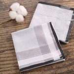 12 Pack of Cotton Men's Plaid Handkerchiefs
