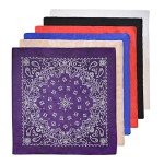 Assorted Dark Cotton Bandanas - 6-Pack Set