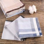 12 Pack of Cotton Men's Plaid Handkerchiefs