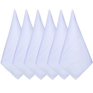 6-Pack Men's Soft White Cotton Handkerchiefs