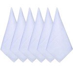 6-Pack Men's Soft White Cotton Handkerchiefs