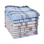 Men's Cotton Striped Checkered Handkerchief Set - 6 Pack