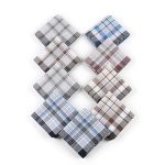 Men's Cotton Striped Checkered Handkerchief Set - 6 Pack