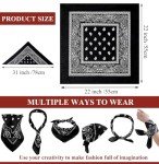 12 Pack Large Paisley Bandanas for Men and Women