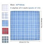 15PCS Cotton Handkerchiefs for Men with Style