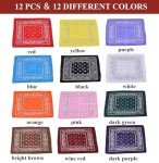 12 Pack Large Paisley Bandanas for Men and Women