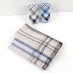 Men's Cotton Striped Checkered Handkerchief Set - 6 Pack