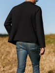 Men's Lightweight Black Knit Blazer with Pockets