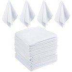 15PCS Cotton Handkerchiefs for Men - Classic White