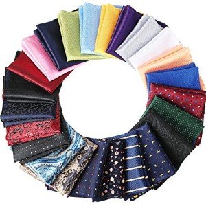 24 Assorted Soft Colored Pocket Squares for Men