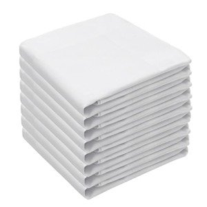 8-Pack Soft Cotton Men's Handkerchiefs - White