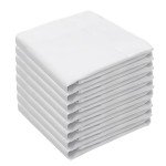 8-Pack Soft Cotton Men's Handkerchiefs - White