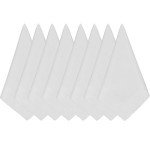 8-Pack Soft Cotton Men's Handkerchiefs - White