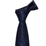 Navy Blue Paisley Silk Tie with Accessories