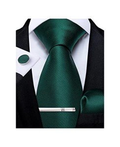 Emerald Green Silk Tie and Cufflink Set