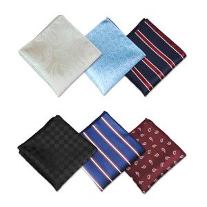 6-Pack Men's Soft Pocket Squares - Stylish Hankies