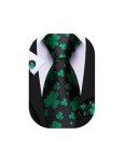 St. Patrick's Day Tie Set for Men - Green & Black