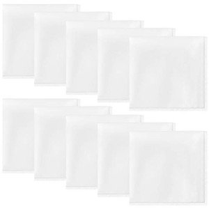 10-Pack White Silk Pocket Squares for Men